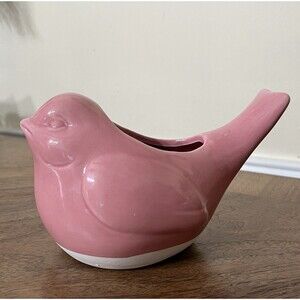 VTG Style Bubblegum Pink Bird Succulent Planter Coquette Farmhouse Bird Lovers